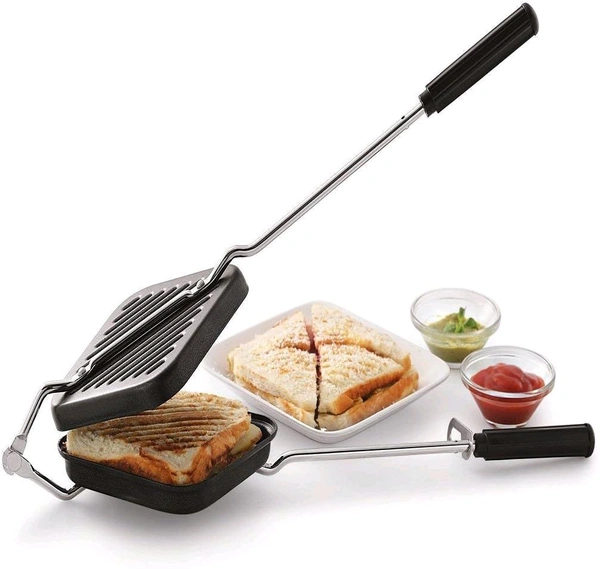 TimeS Non-Stick Grill Sandwich Toaster and Griller - Black