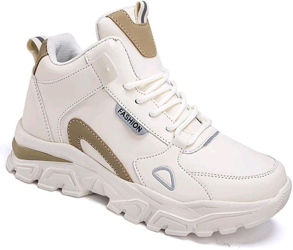 Women Off White Sneakers Stylish & Comfortable - White, IND-4