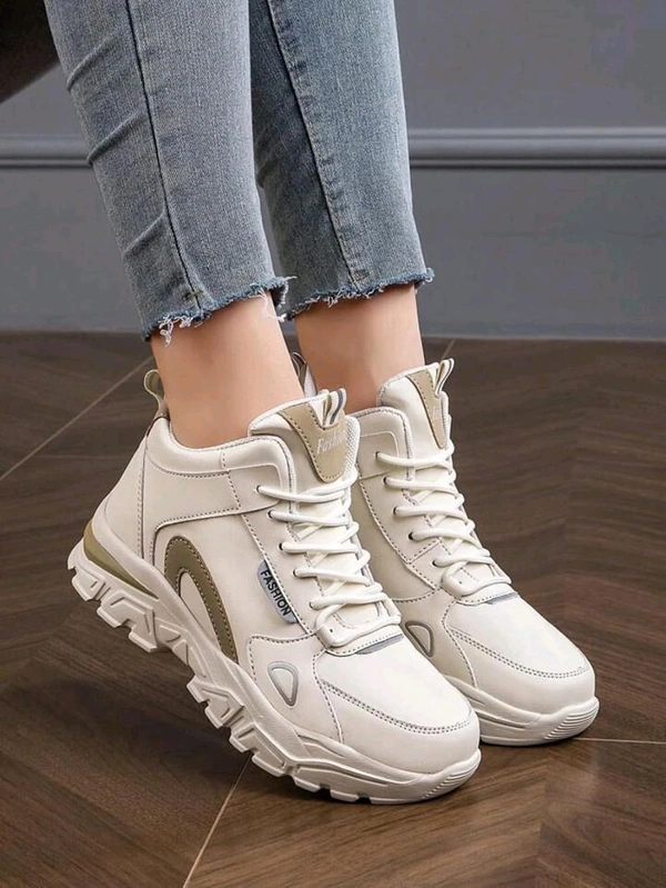Women Off White Sneakers Stylish & Comfortable - White, IND-4