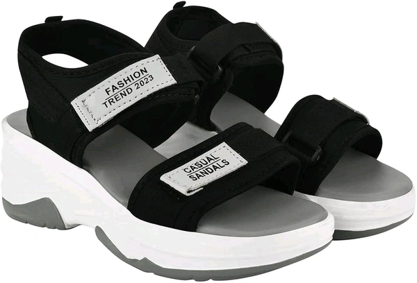 Lightweight Comfortable Daily Wear & Trendy Flatforms Pink Sandals for Girls
 - Grey, IND-6