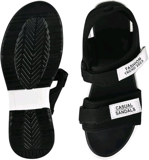 Lightweight Comfortable Daily Wear & Trendy Flatforms Pink Sandals for Girls
 - Black, IND-7