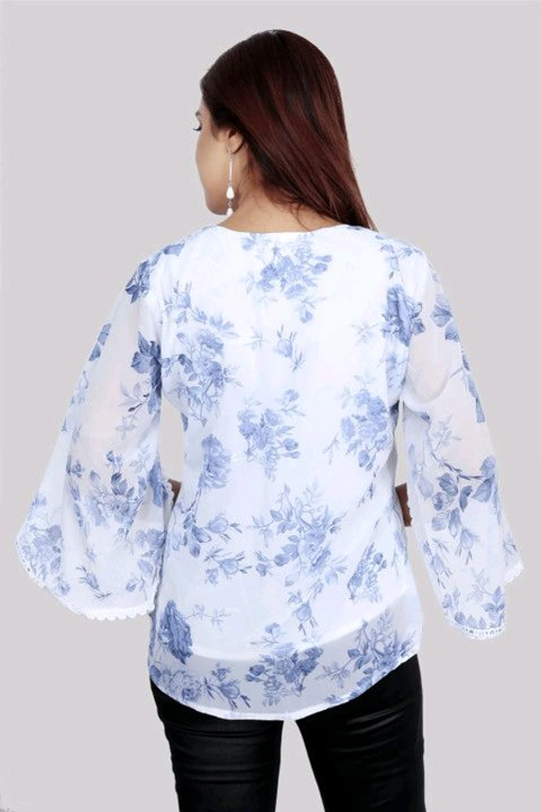 Casual Flared Sleeves Printed Women Green Top - Spindle, L