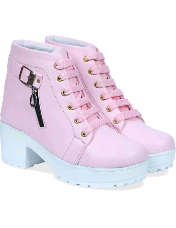 Women Stylish Ladies casual Boots for Girls (R-Boot-004-P-10) Boots For Women (Pink, 10) - French Lilac, IND-3