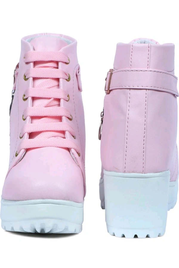 Women Stylish Ladies casual Boots for Girls (R-Boot-004-P-10) Boots For Women (Pink, 10) - French Lilac, IND-6