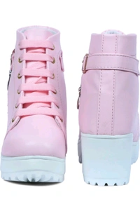 Women Stylish Ladies casual Boots for Girls (R-Boot-004-P-10) Boots For Women (Pink, 10) - French Lilac, IND-8