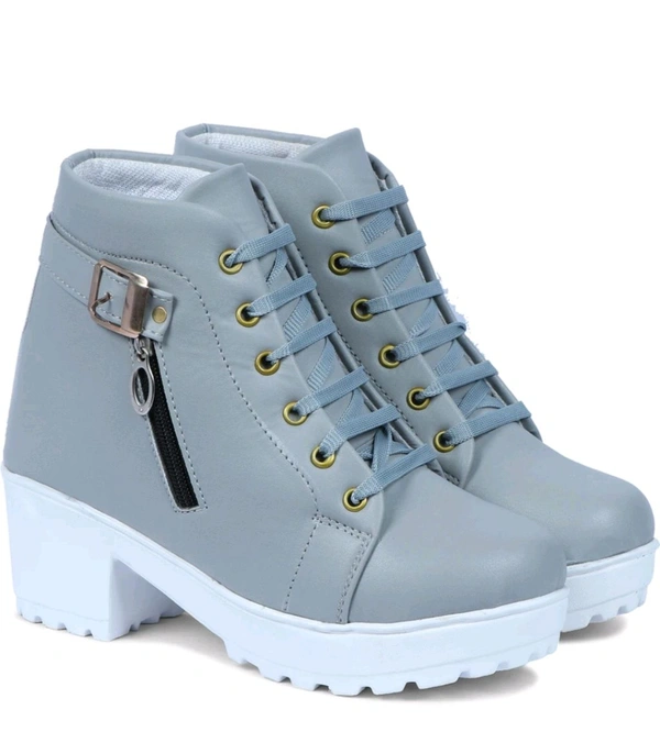 Women Stylish Ladies casual Boots for Girls (R-Boot-004-P-10) Boots For Women (Pink, 10) - Gull Gray, IND-3