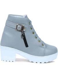 Women Stylish Ladies casual Boots for Girls (R-Boot-004-P-10) Boots For Women (Pink, 10) - Gull Gray, IND-4