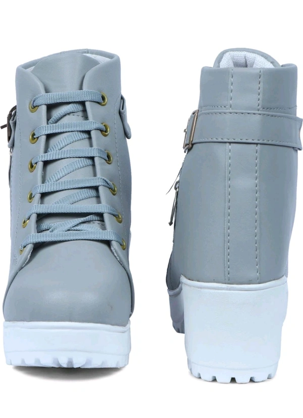 Women Stylish Ladies casual Boots for Girls (R-Boot-004-P-10) Boots For Women (Pink, 10) - Gull Gray, IND-5