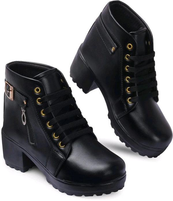 Women Stylish Ladies casual Boots for Girls (R-Boot-004-P-10) Boots For Women (Pink, 10) - Black, IND-6