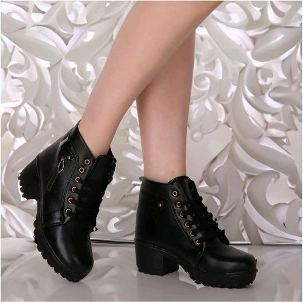 Women Stylish Ladies casual Boots for Girls (R-Boot-004-P-10) Boots For Women (Pink, 10) - Black, IND-7