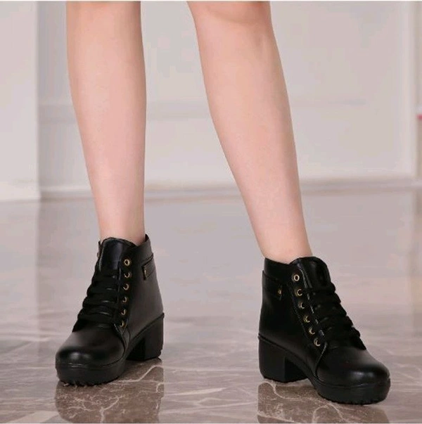 Women Stylish Ladies casual Boots for Girls (R-Boot-004-P-10) Boots For Women (Pink, 10) - Black, IND-7