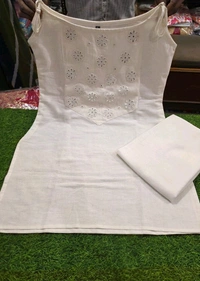 Sleeveless Cotton Flex Kurta Pant Set – Elegant Summer Style
- White, XXL