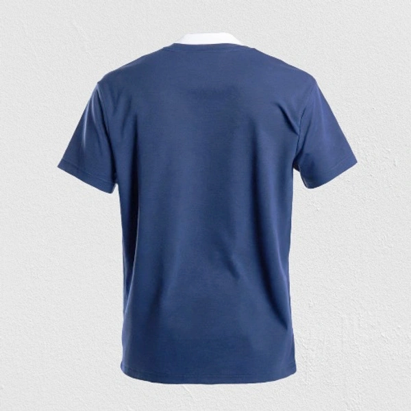 Pure Cotton Navy Blue Plain T-shirt For Men - Navy Blue, L