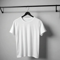 "FrostFit: Ice-White Cotton Tee for Stylish Gents" - White, M