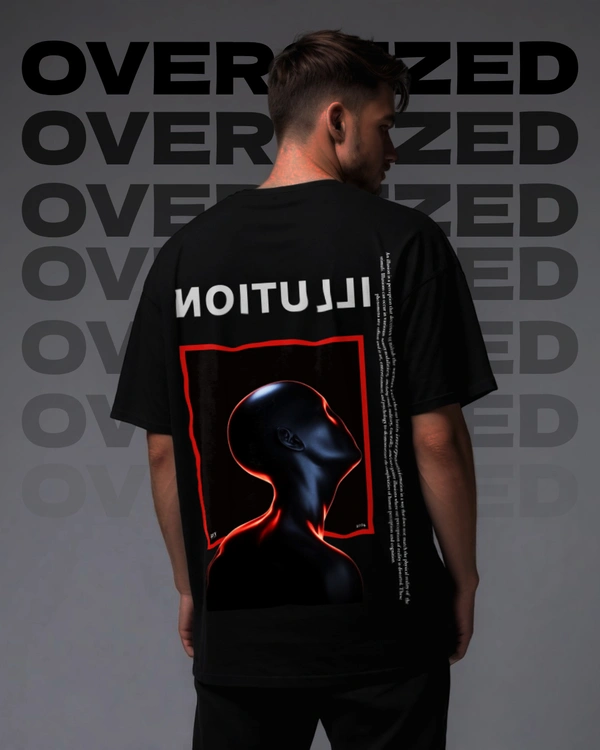 Dyez's oversized cotton tee: comfort meets illusion - Black, M