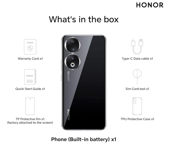 HONOR 90 (Midnight Black, 12GB + 512GB) | India's First Eye Risk-Free Display | 200MP Main & 50MP Selfie Camera | Segment First Quad-Curved AMOLED Screen | Without Charger