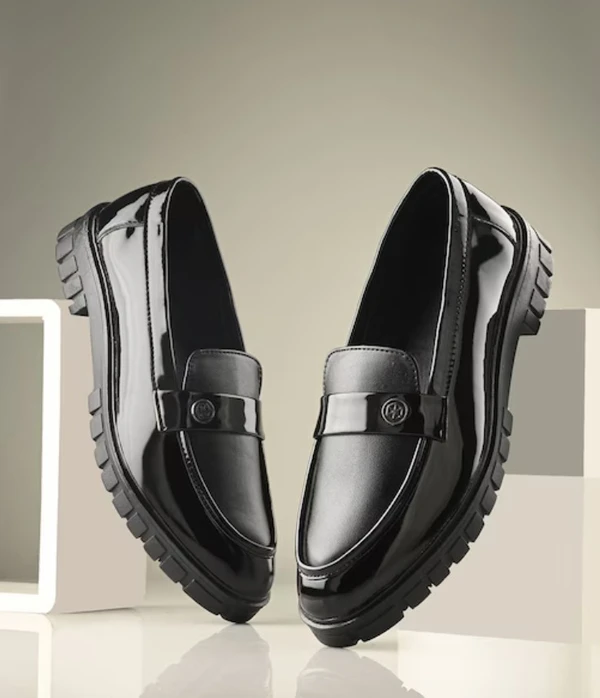 HERE&NOW Men Black Formal Penny Loafers - 6