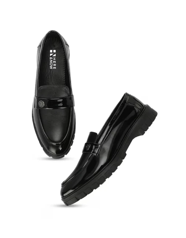 HERE&NOW Men Black Formal Penny Loafers - 6