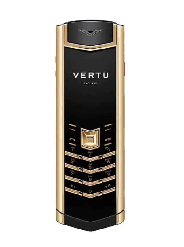 VERTU SIGNATURE V  WORLD FRIST LUXURY PHONE – GOLD BLACK AND BACK IS PURE PREMIUM LEATHER