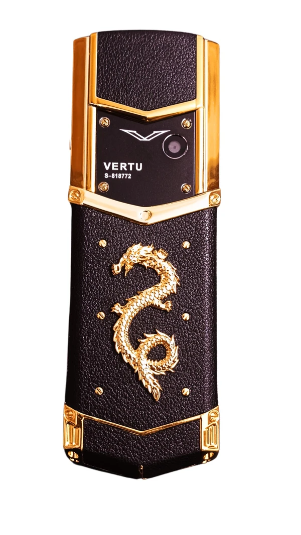 Only 1 Left VERTU SIGNATURE V  WORLD FRIST LUXURY PHONE – GOLD BLACK AND BACK IS PURE PREMIUM LEATHER - No, No