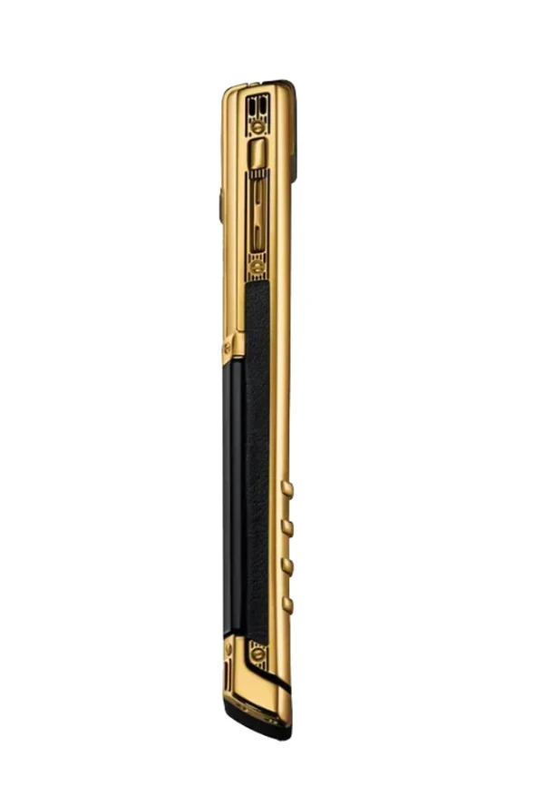 Only 1 Left VERTU SIGNATURE V  WORLD FRIST LUXURY PHONE – GOLD BLACK AND BACK IS PURE PREMIUM LEATHER - No, No