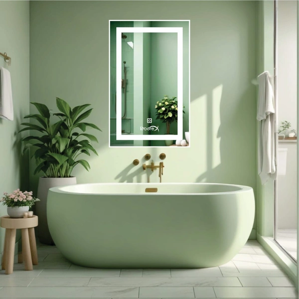 CRAFTISTA  LED Mirror Cabinet for Bathroom | Wall-Mounted Single Door Storage Mirror Cabinet | Bathroom Accessories Mirror Cabinet with LED Light 