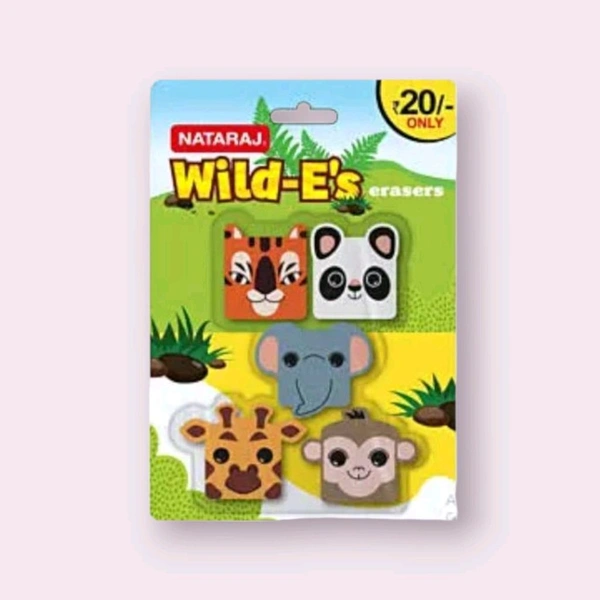 Nataraj Wild E's Eraser (Pack Of 5)