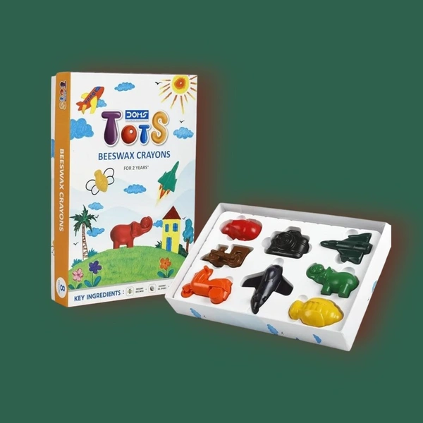 Doms Tots Beeswax Crayons For 2 Years Toddler- Organic, Safe And Non-Toxic