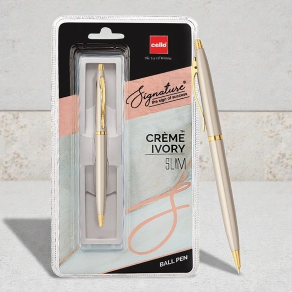 Cello Creme IVORY Slim Ball Pen 1 Pc