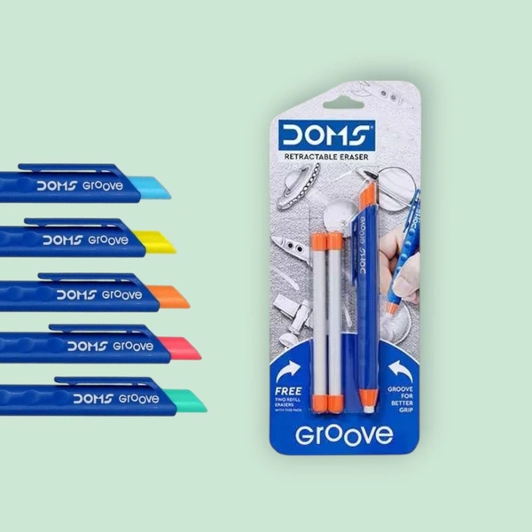 DOMS Groove Retractable Non-toxic Eraser (Colour May Vary)