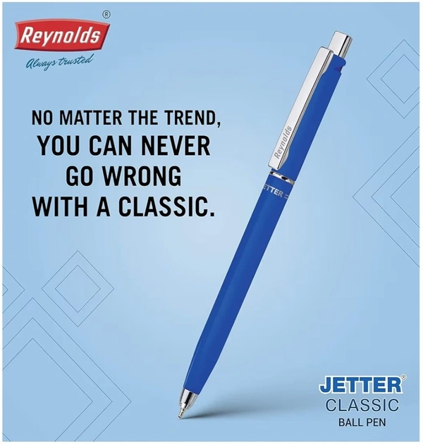 Reynolds Jetter Classic Ball Pen 1 Pc (Body Colour May Vary) - Blue