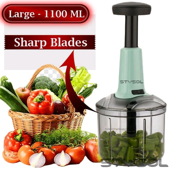 Stysol Hand Chopper – 1100ml-Manual food cutter for quick, easy chopping. - 800ml