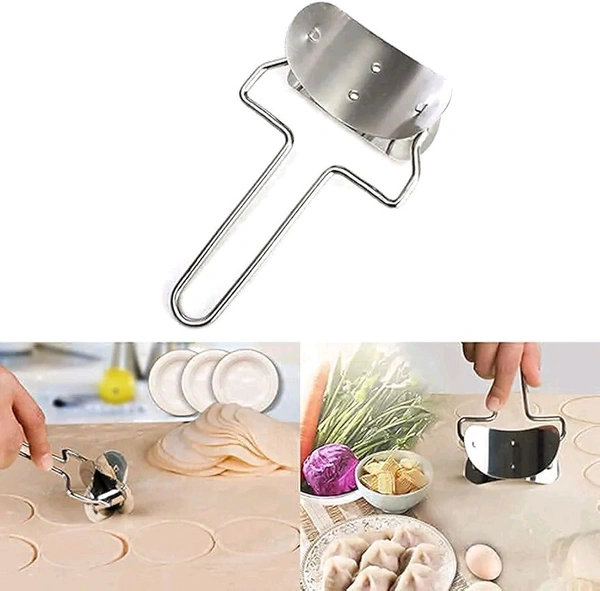 Puri Cutter Roller – Stainless Steel Dough Cutter for Home Baking

