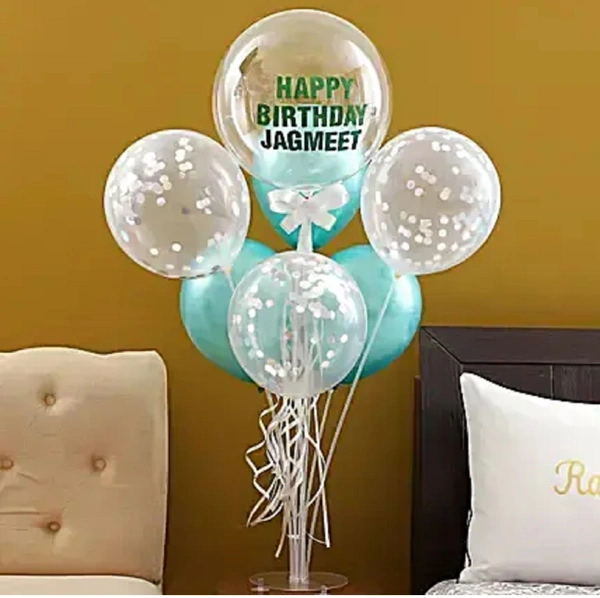Personalised Glittery Birthday Ballon Bouquet 