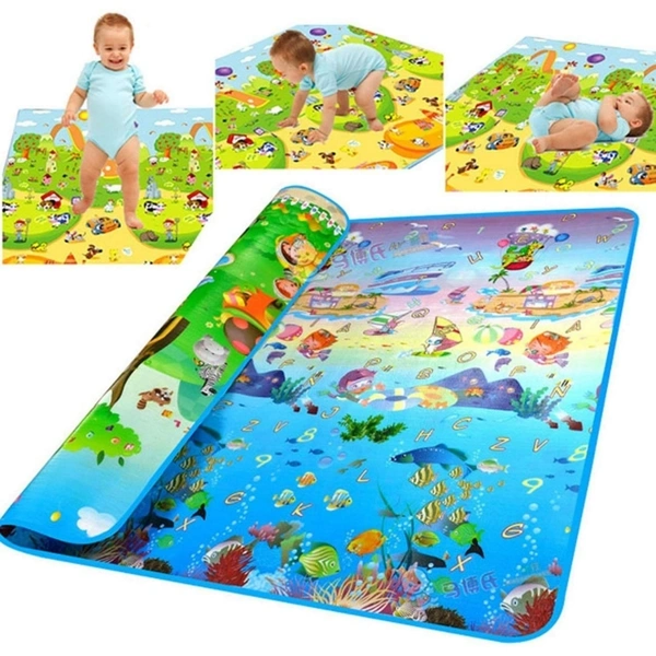 Waterproof Single Side Baby Play Crawl Floor Mat for Kids Picnic School Home (Size 180 x 115)