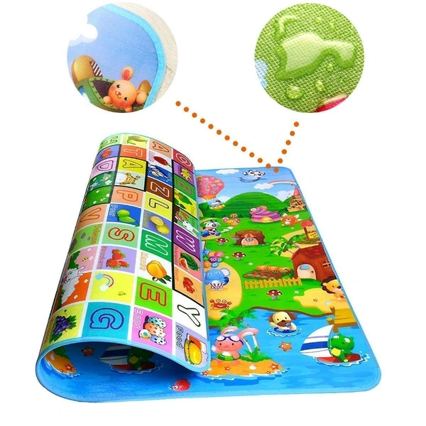 Waterproof Single Side Baby Play Crawl Floor Mat for Kids Picnic School Home (Size 180 x 115)