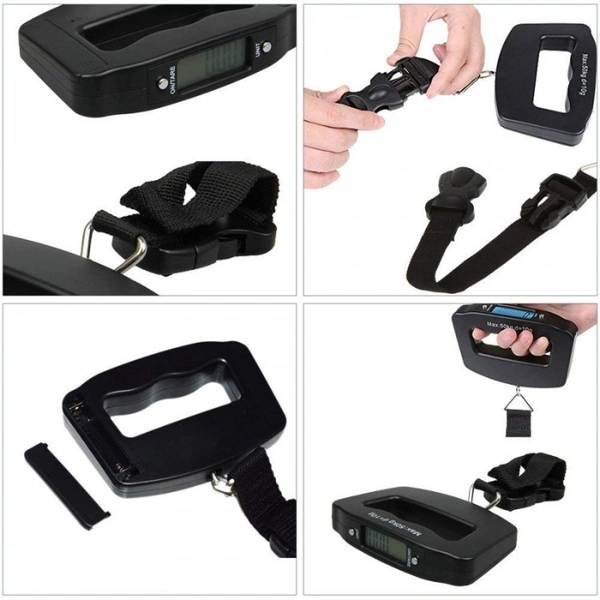 0548 Black Digital Portable Luggage Scale with LCD Backlight (50 kg)