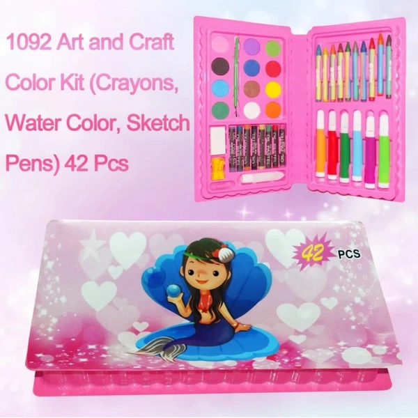 Art & Craft Color Kit  - (Crayons, Water Color & Sketch Pens) - 42pc