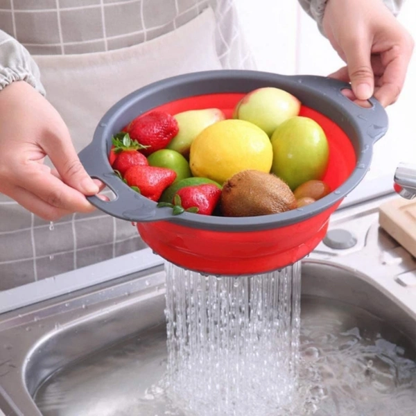 Flodable Silicon Food Strainer  - round & small (1pc)