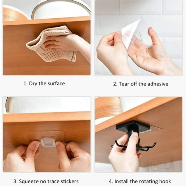 360 Degree Rotate Kitchen Hook - Self Adhesive