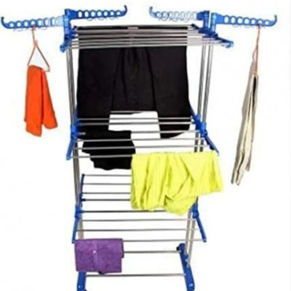 Double Pipes Supports Drying Stand(With Wheels)