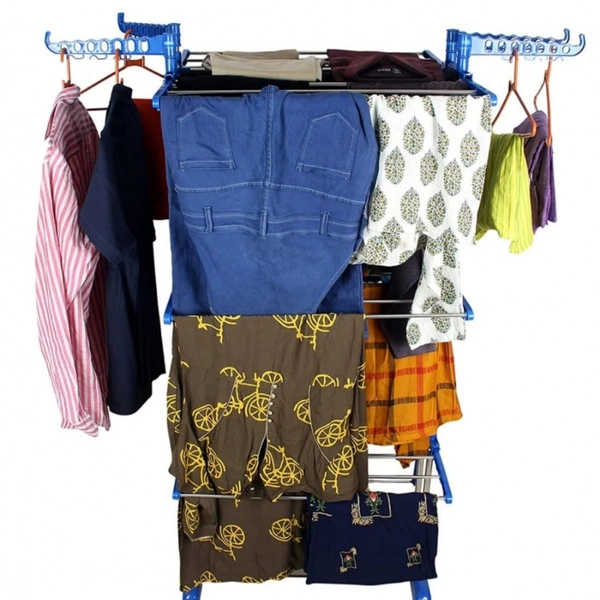 Double Pipes Supports Drying Stand(With Wheels)