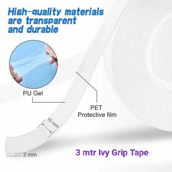 Double Sided Grip Tape ( 10mm width X 2mm thickness X 3meter length ) (No Box)