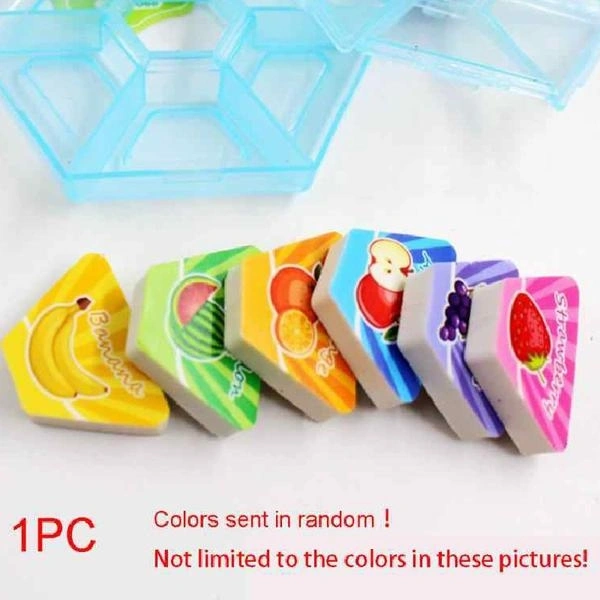 Round 6 in 1 Eraser Box with Sticker