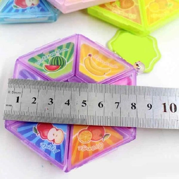 Round 6 in 1 Eraser Box with Sticker