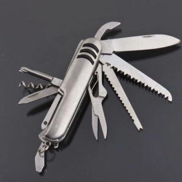 Multi functional Stainless Steel Folding Pocket Knife (11 in 1 screwdriver)