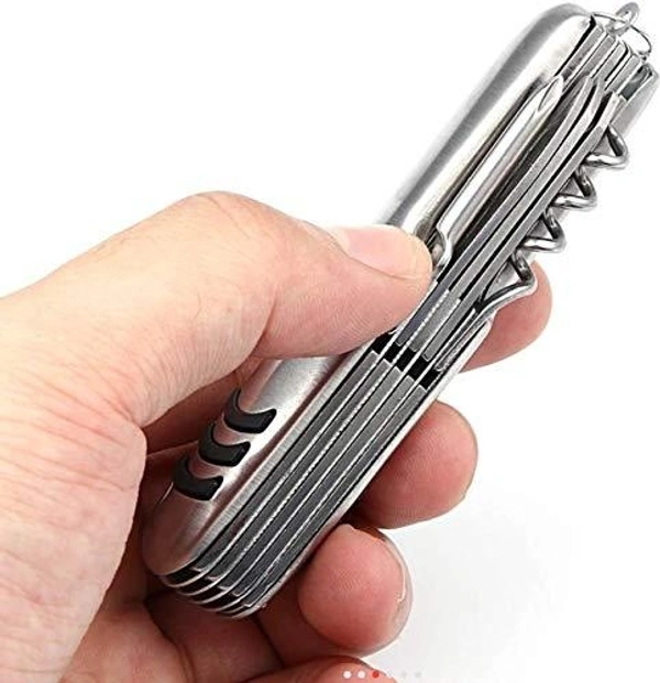 Multi functional Stainless Steel Folding Pocket Knife (11 in 1 screwdriver)