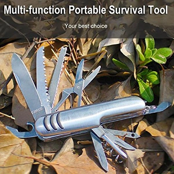 Multi functional Stainless Steel Folding Pocket Knife (11 in 1 screwdriver)