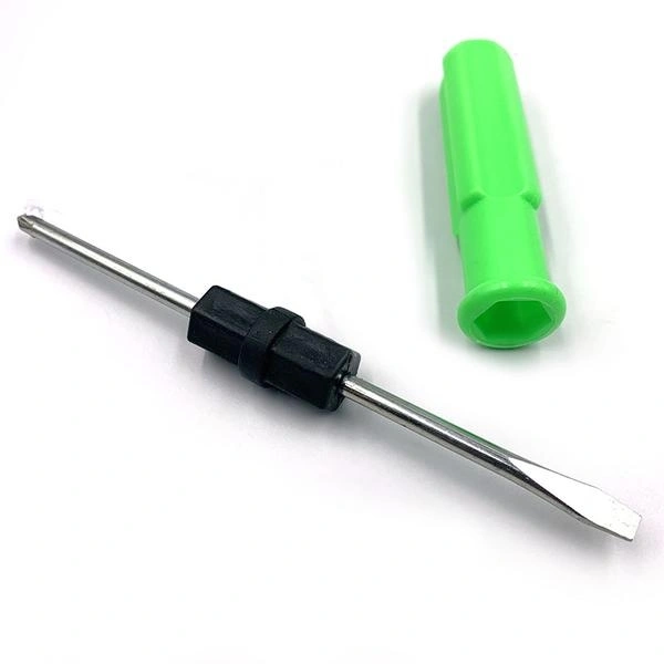 Mini Pocket Size 2 in 1 Slotted Cross Head Double Sided Flat Magnetic Screwdriver with PVC Plastic Coated Handle