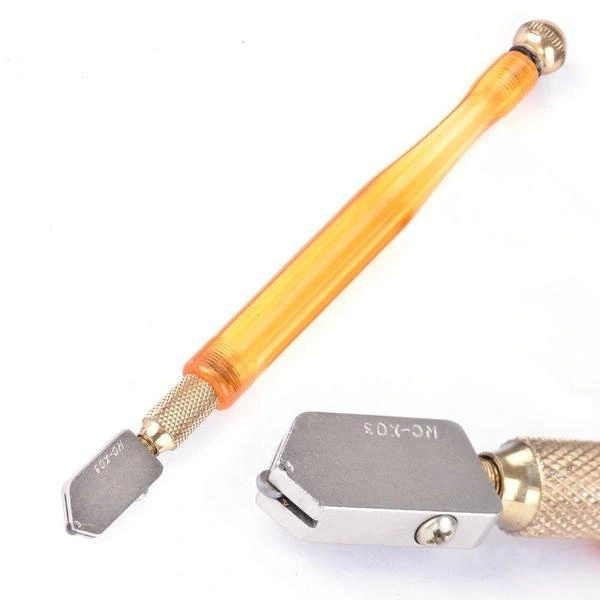 Antislip Metal Handle Steel Blade Oil Feed Glass Cutter